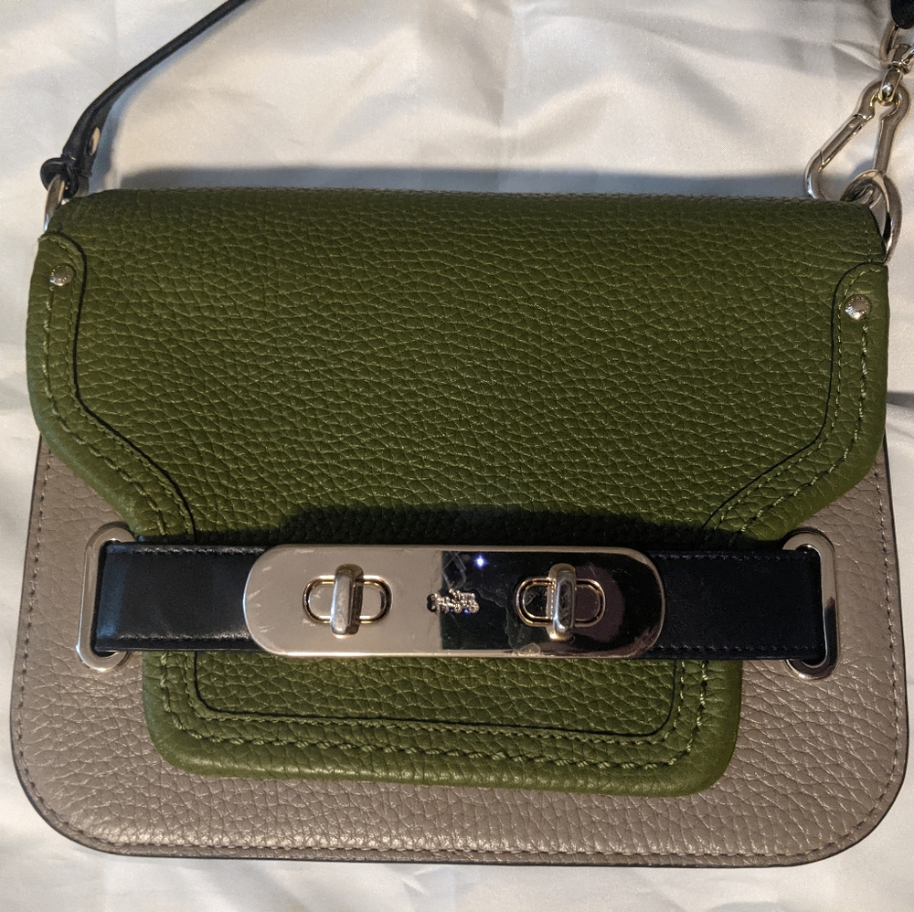 Coach Shoulder Bag Green/Black/Grey